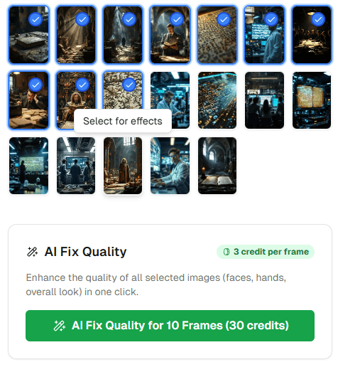 Screenshot of the AI Fix Quality feature in CopyCopter